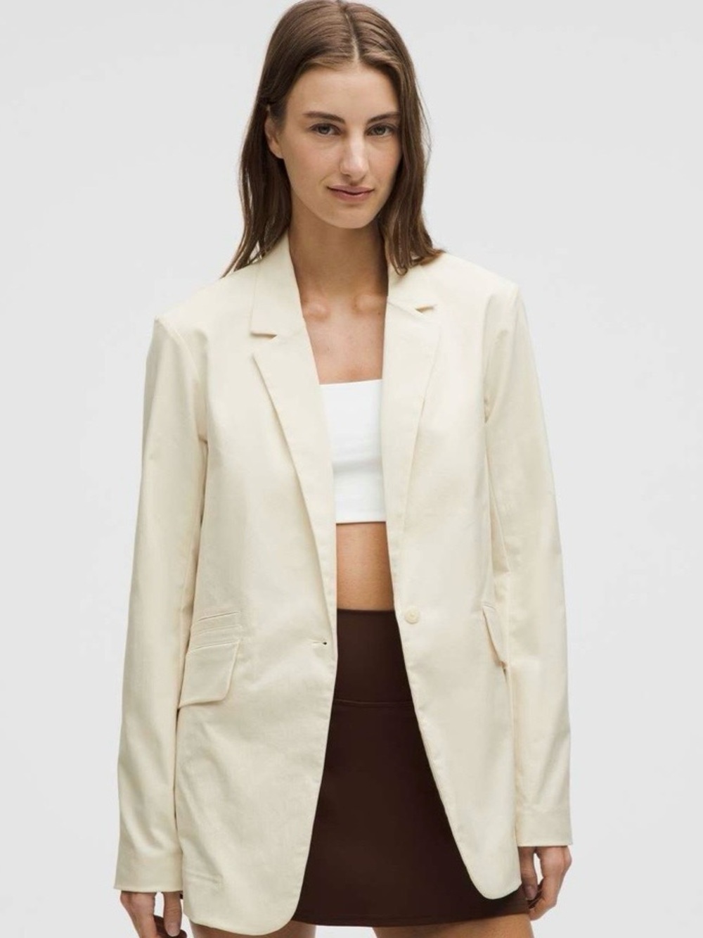 NWT lululemon Relaxed Fit Twill Blazer Light Ivory Atlhleisure, New, M